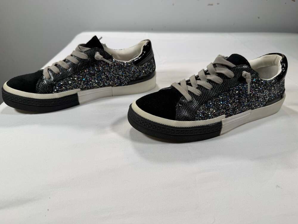 Steve Madden Embark Black Glitter Low Top Sneakers Size 9M - Picture 2 of 7
